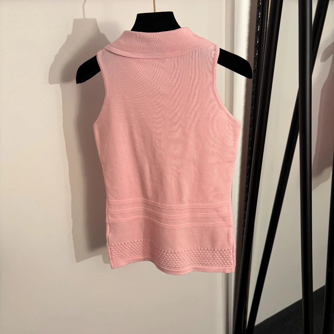 Miu Vests Pearl-Embellished Sailor-Collar Knit Vest with Floral Appliqués image 4