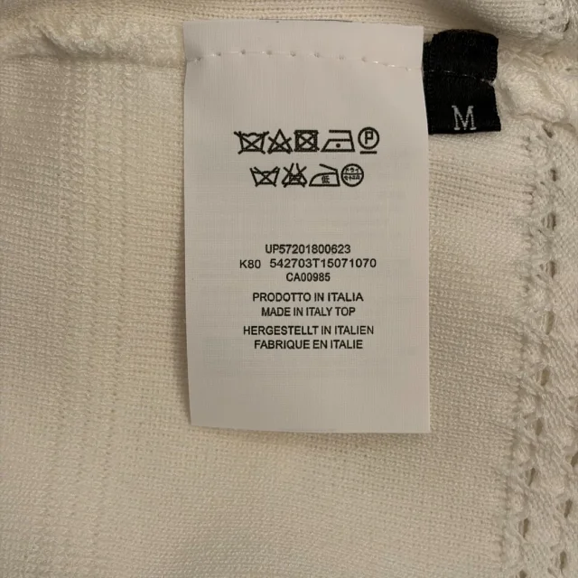 Miu Vests Pearl-Embellished Sailor-Collar Knit Vest with Floral Appliqués product detail image 10