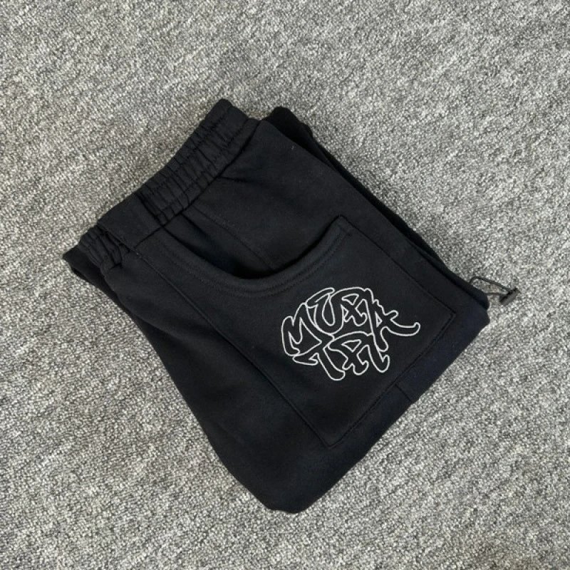 Unbranded Trousers Fleece drawstring with contrast pockets and embroidered graphic image 4