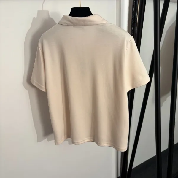 Design Polo Shirt and Skirt Set Beige Casual Set - 5
