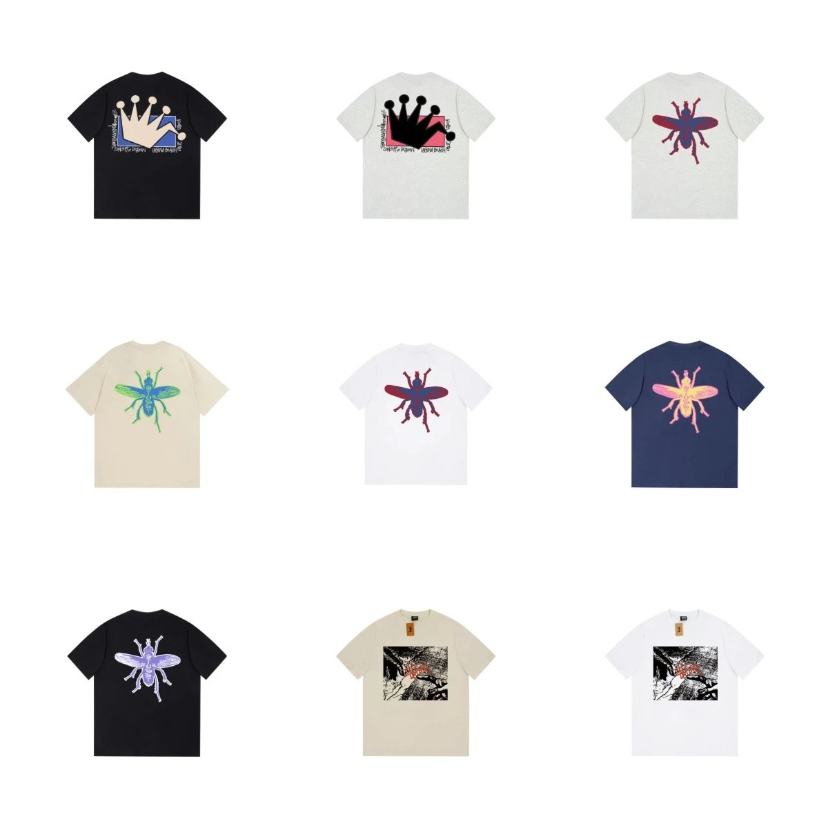 Stüssy T-Shirts Skull and floral graphic short-sleeve T-shirt image 4