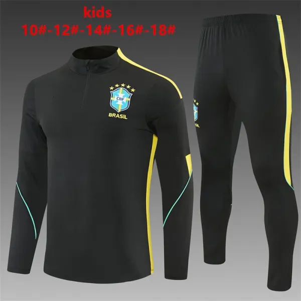 KNVB Netherlands National Team Training Set Black Orange Kids Tracksuit - 11