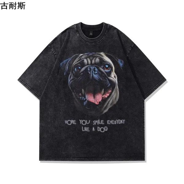 Design Panther Graphic Washed Black T-Shirt - 5