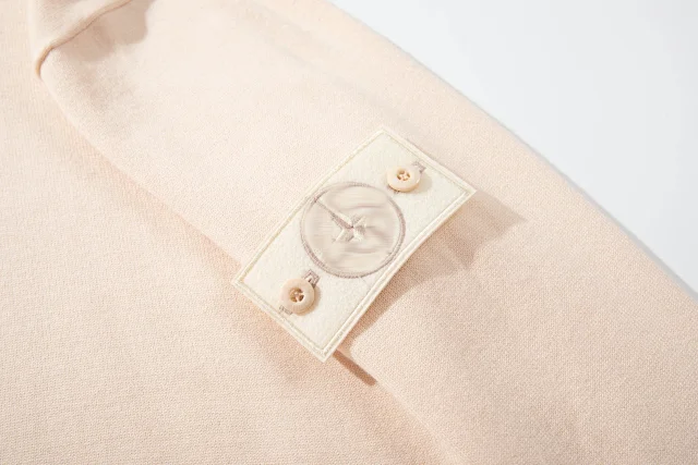 Stone Island Knitwear Zip-Up Ribbed Knit Sweater with Compass Sleeve Patch product detail image 9