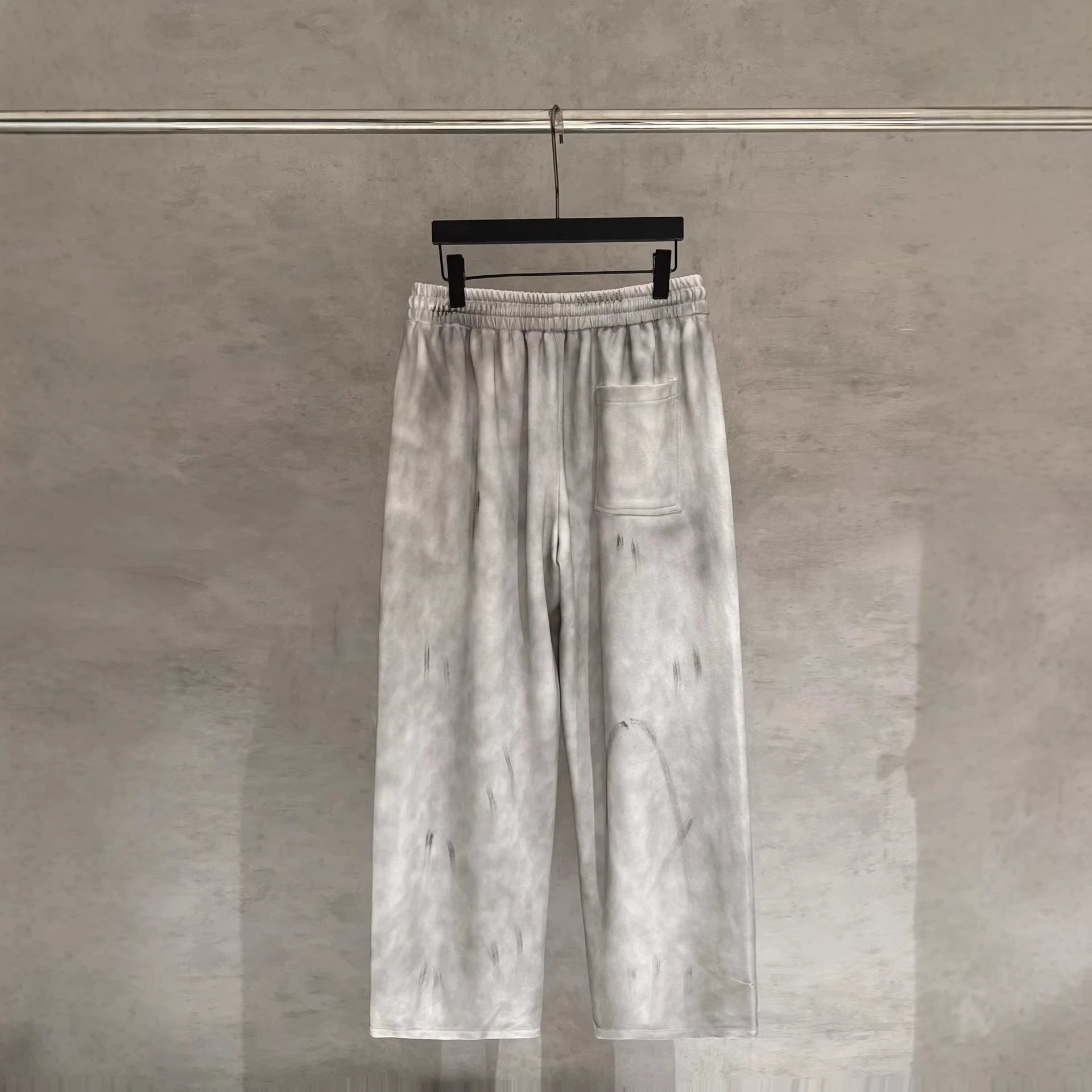 Unbranded Trousers Wide-Leg Drawstring with Cross Appliqué and Distressed Print image 2