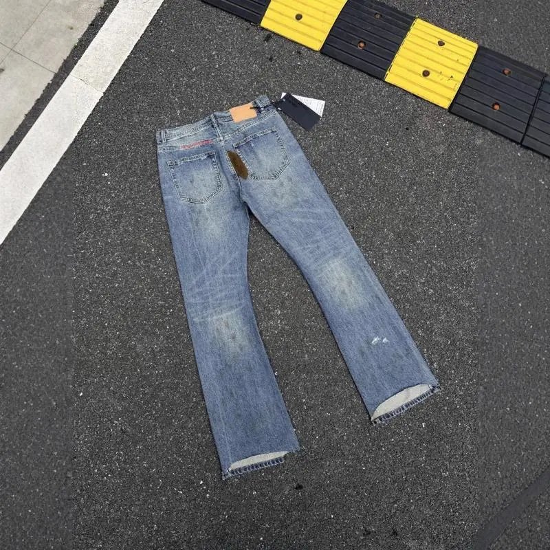 Enfants Riches Déprimés Jeans Washed patchwork flared with embroidered motif image 3