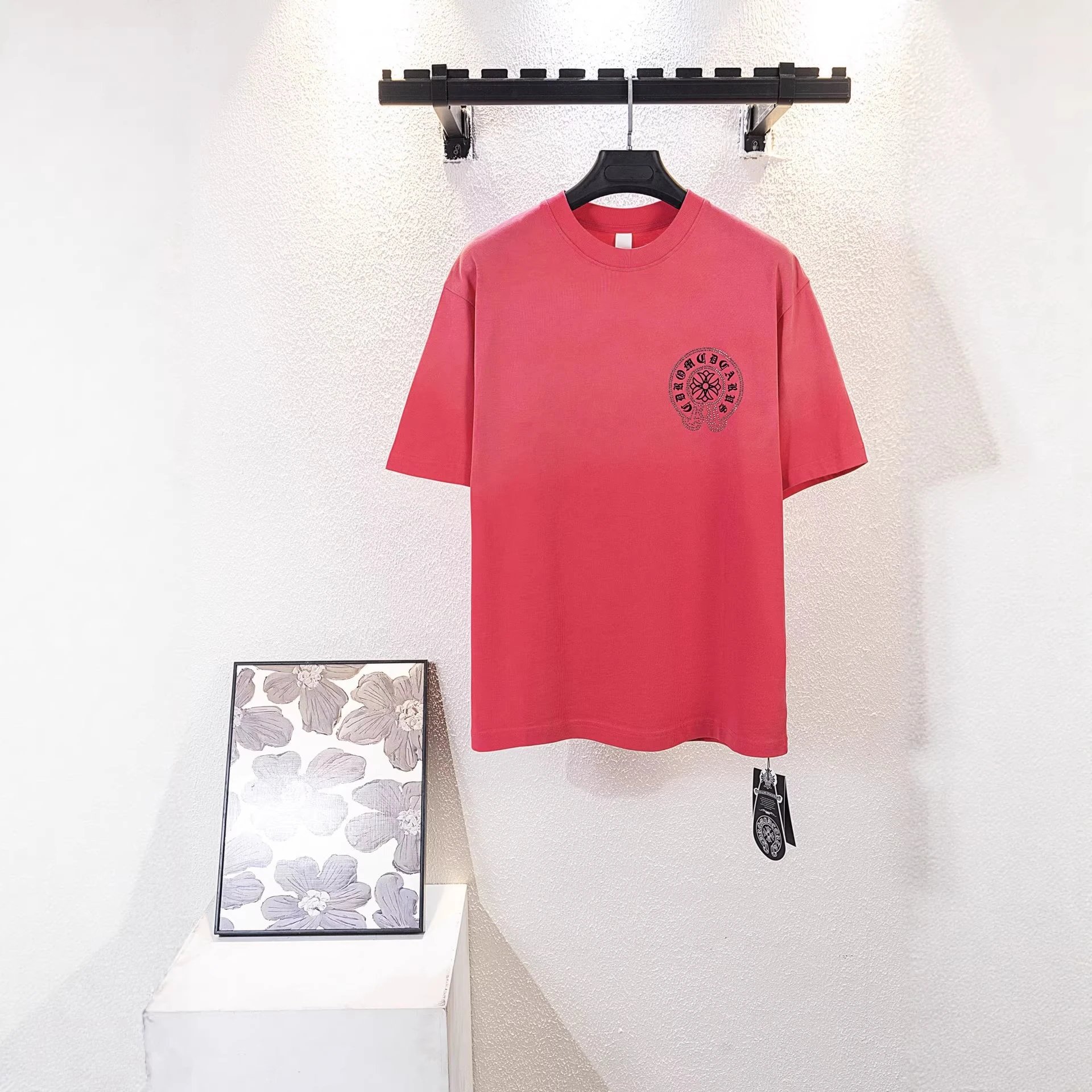 Chrome Hearts T-Shirts Cross Graphic Rhinestone Short-Sleeve T-Shirt image 2