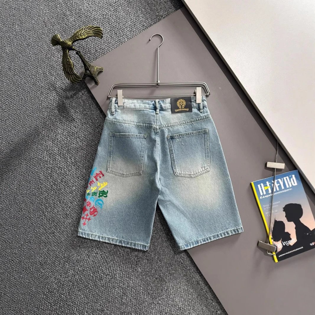 Chrome Hearts Shorts Graphic Distressed Denim image 2