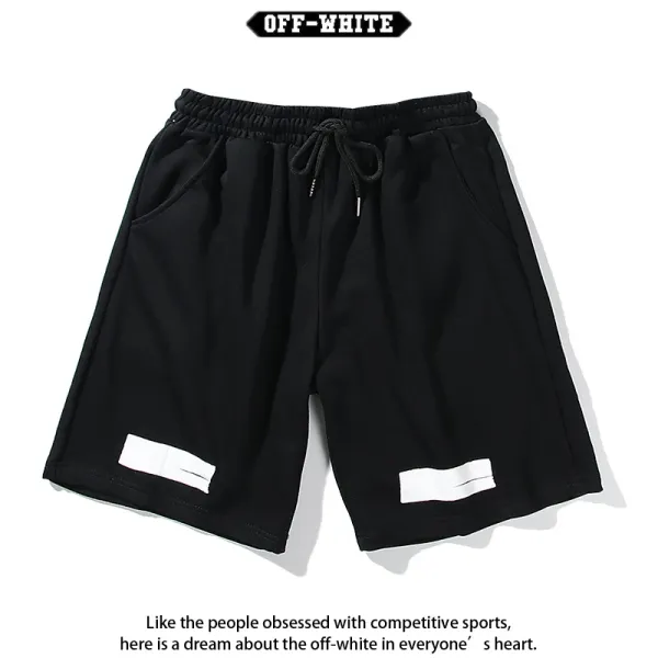 Off-White Diagonal Arrow Print Black Shorts - 22