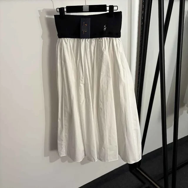 Polo Ralph Lauren Skirts Color-Block High-Waisted Midi Skirt with Embroidered Pony product detail image 2