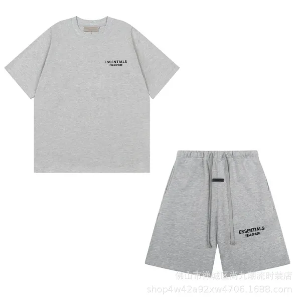 Fear of God Essentials Logo Print Heather Gray T-Shirt - 7
