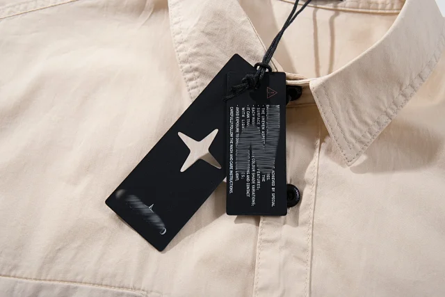 Stone Island Shirts Short-Sleeve Button-Up Overshirt with Compass Arm Patch and Chest Pocket product detail image 9