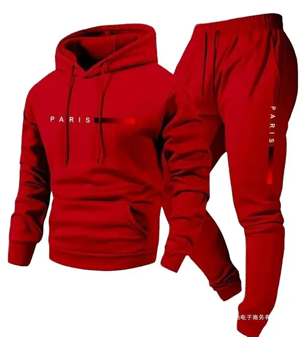 Unbranded Matching Sets Hooded Paris Graphic Sweatshirt and Jogger Set product detail image 8