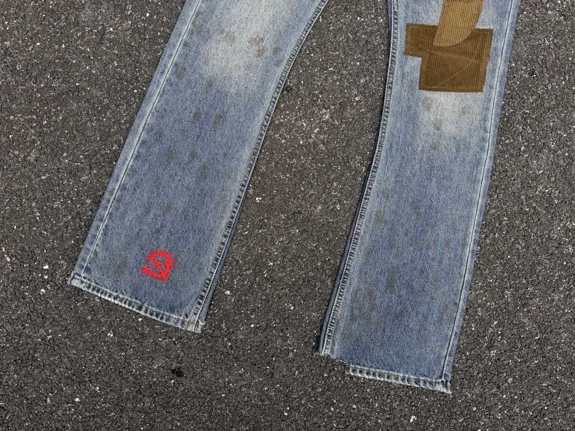 Denim Tears Patchwork Distressed Straight-Leg Jeans - 19
