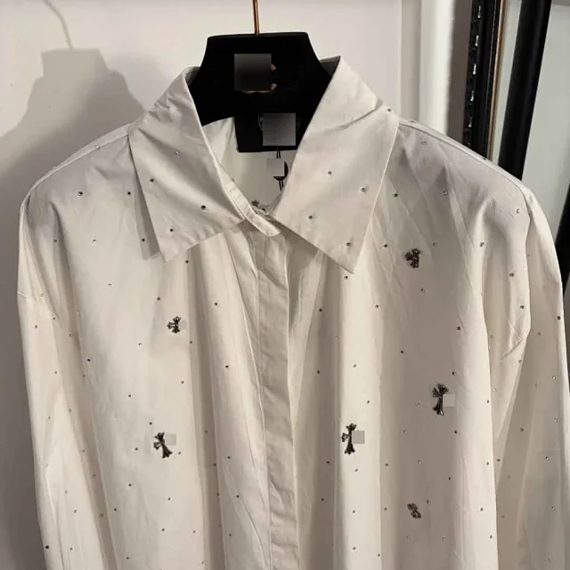 Unbranded Shirts Long-Sleeve Rhinestone Cross Button-Up Shirt product detail image 4