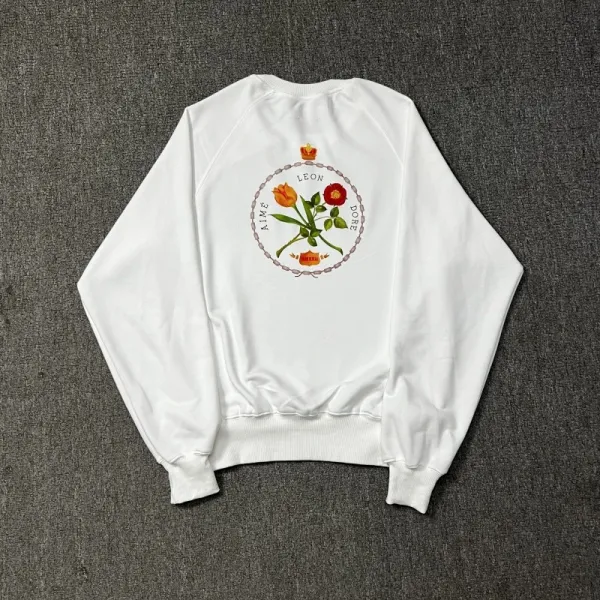 Aimé Leon Dore Rose Embroidered Beige T-Shirt - 18