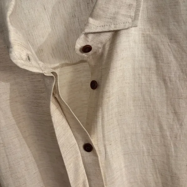 Design Linen Shirt and Wrap Skirt Set Beige - 8
