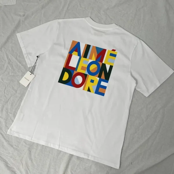 Aimé Leon Dore Rose Embroidered Beige T-Shirt - 43