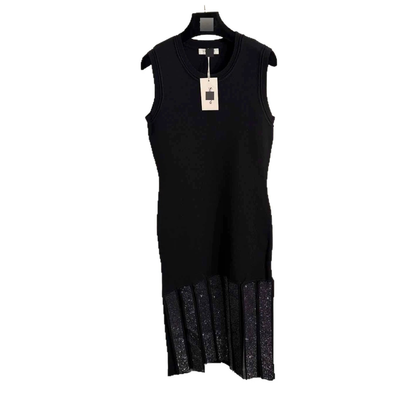 Unbranded Dresses Sleeveless Knit Dress with Rhinestone Fringe Hem image 5