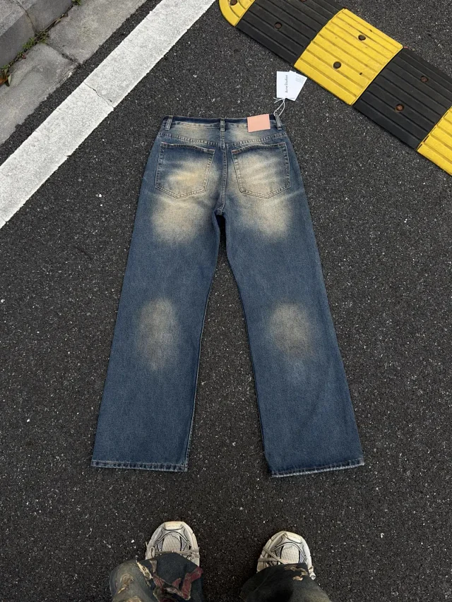 Acne Studios Jeans Wide-Leg Rhinestone Chain and Bow product detail image 19