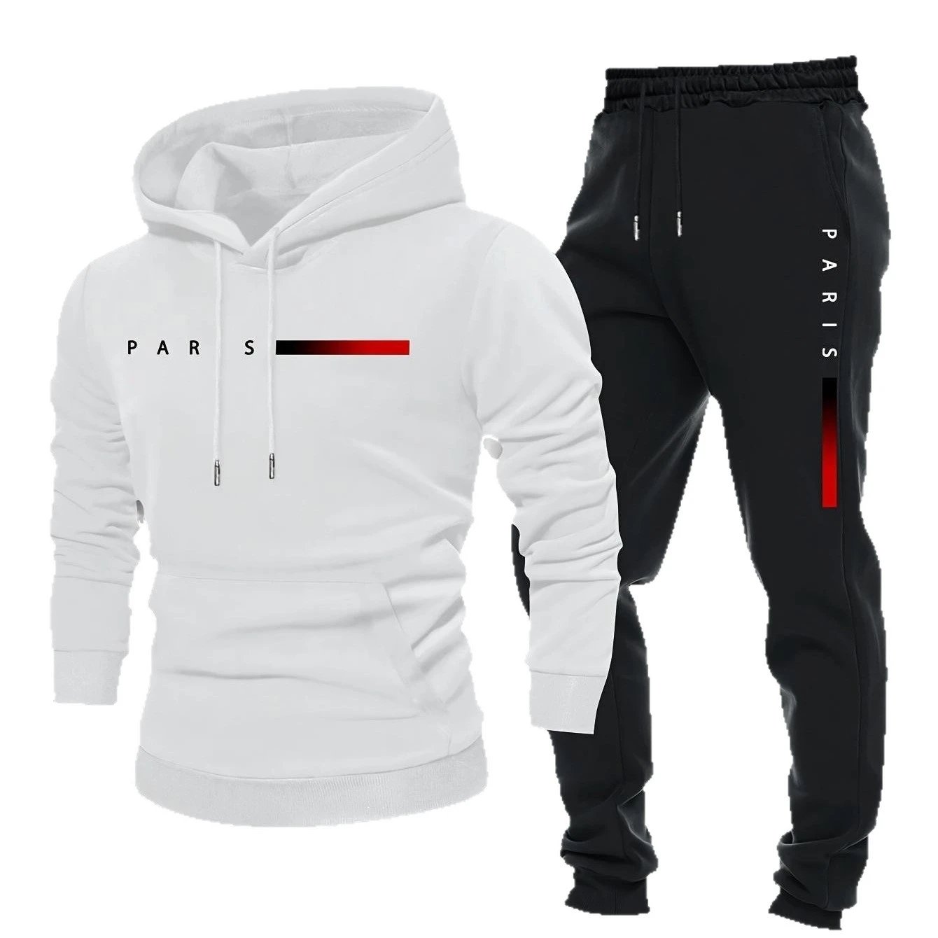 Unbranded Matching Sets Hooded Paris Graphic Sweatshirt and Jogger Set image 5