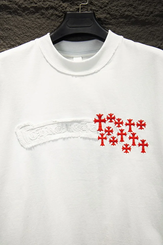 Chrome Hearts T-Shirts Embroidered Cross Motif Short-Sleeve T-Shirt product detail image 6