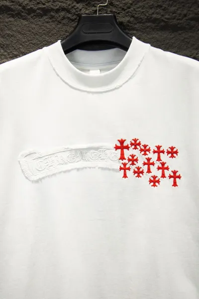 Chrome Hearts Cross Embroidery White T-Shirt - 7