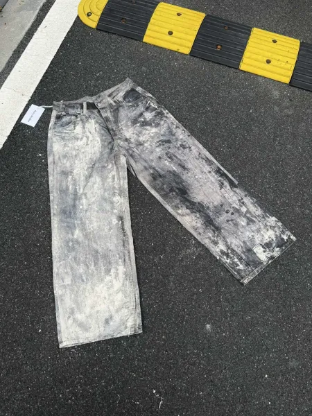 Acne Studios Distressed Washed Denim Jeans Gray - 8