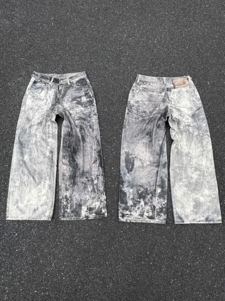 Acne Studios Distressed Washed Denim Jeans Gray - 19
