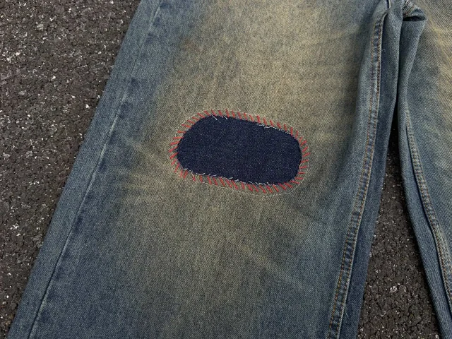 ERD Jeans 07 wide-leg distressed patch product detail image 15