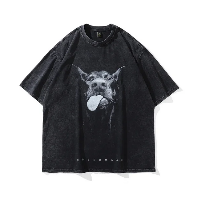 Unbranded T-Shirts Washed graphic print oversized T-shirt product detail image 4