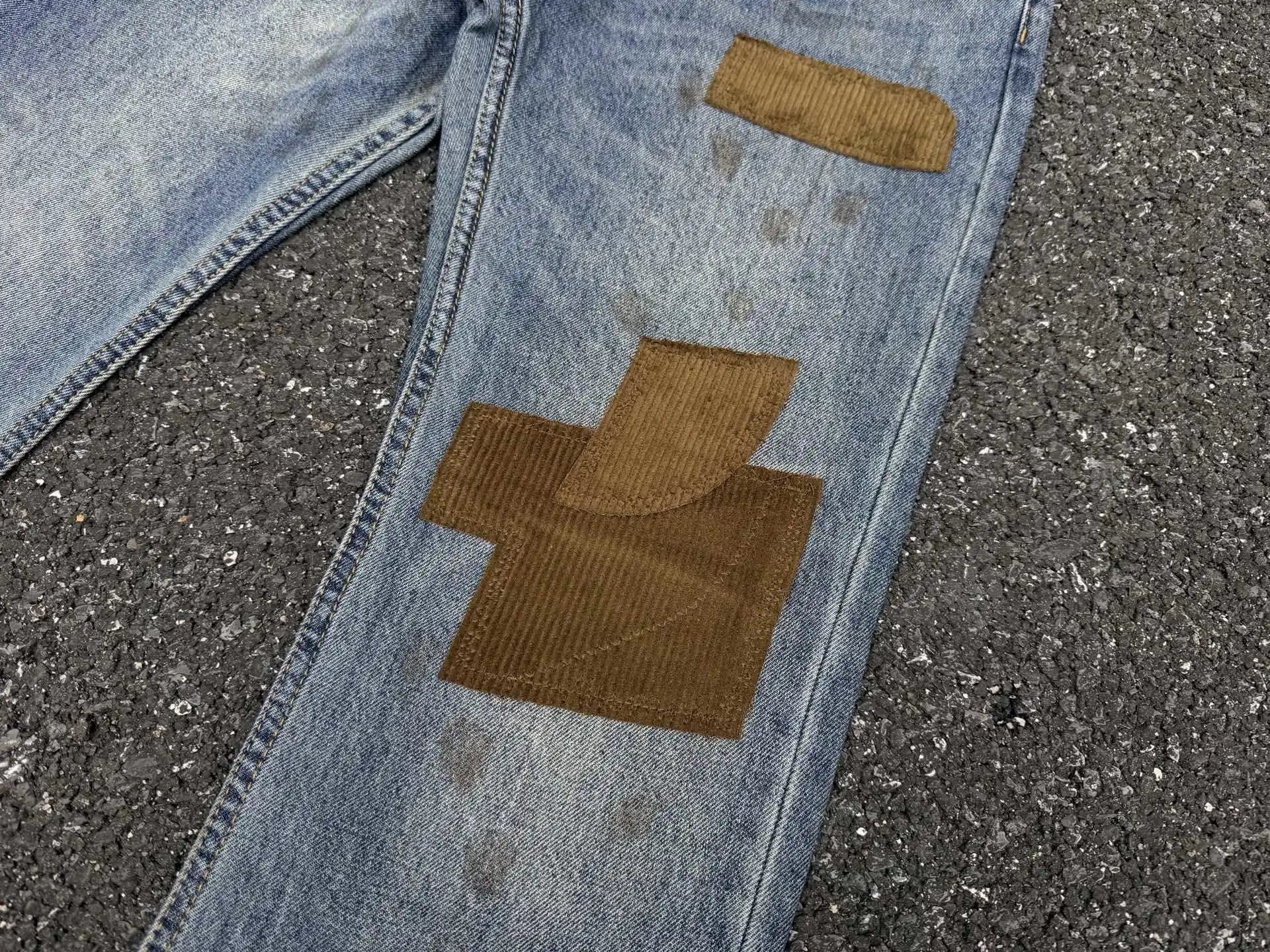 Denim Tears Patchwork Distressed Straight-Leg Jeans - 14