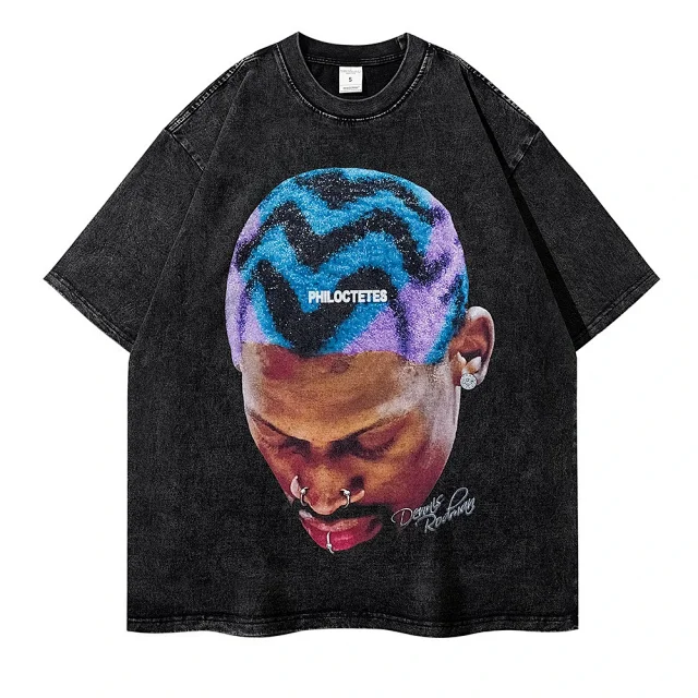 Unbranded T-Shirts Washed graphic print oversized T-shirt product detail image 10
