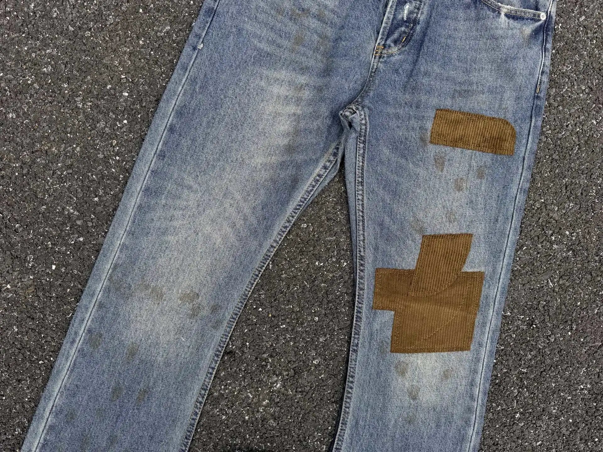 Denim Tears Patchwork Distressed Straight-Leg Jeans - 18