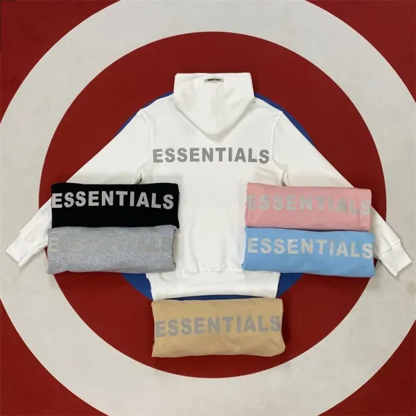 Fear of God Essentials Reflective Logo White Hoodie - 23
