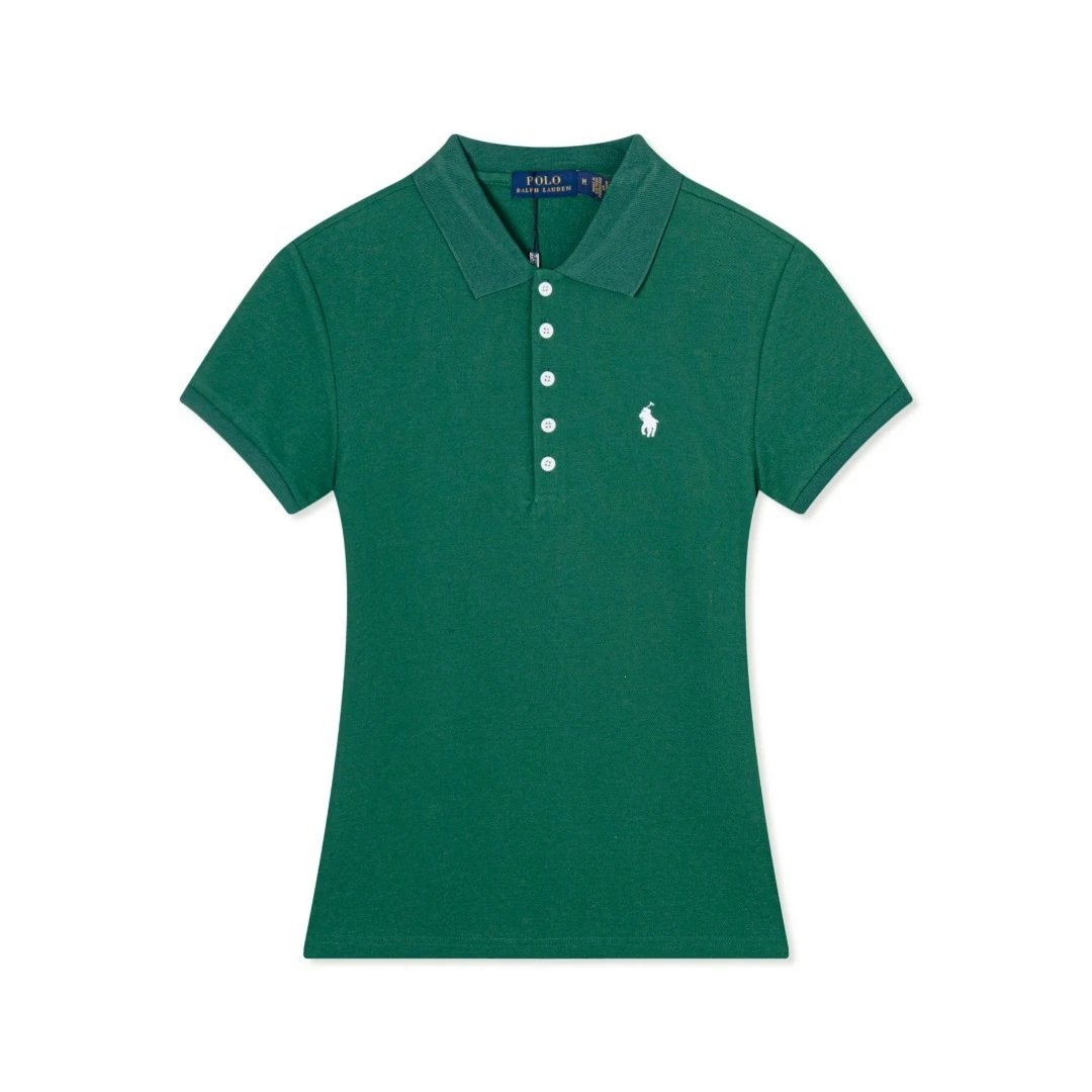 Ralph Lauren Shirts Short-Sleeve Five-Button Polo Shirt — Wood Green
