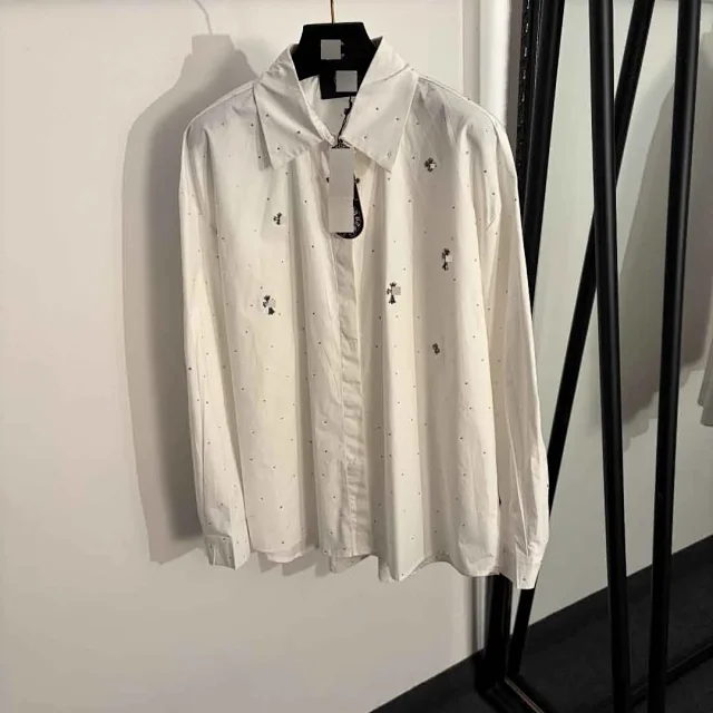 Unbranded Shirts Long-Sleeve Rhinestone Cross Button-Up Shirt product detail image 2