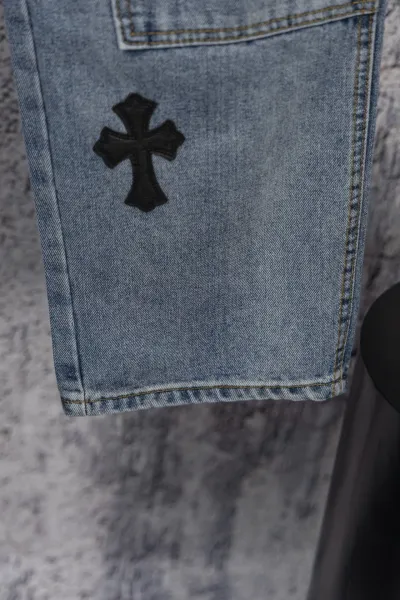 Chrome Hearts Cross Patch Distressed Denim Jeans - 47