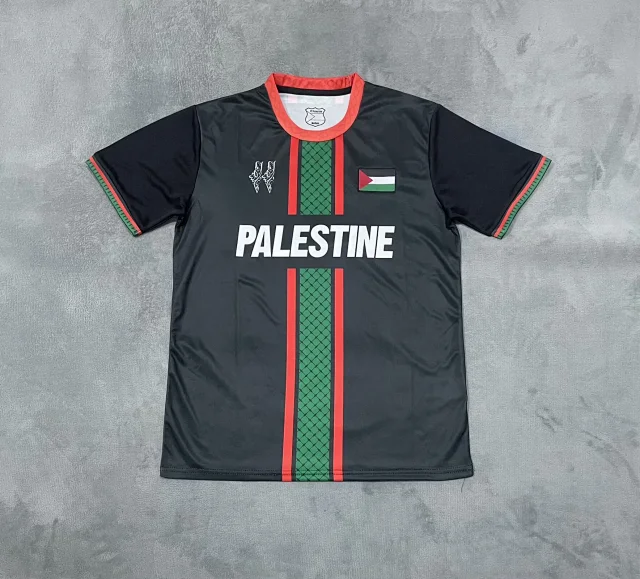 FC Palestina Football Jerseys Palestine graphic jersey with flag crest and vertical stripe product detail image 14