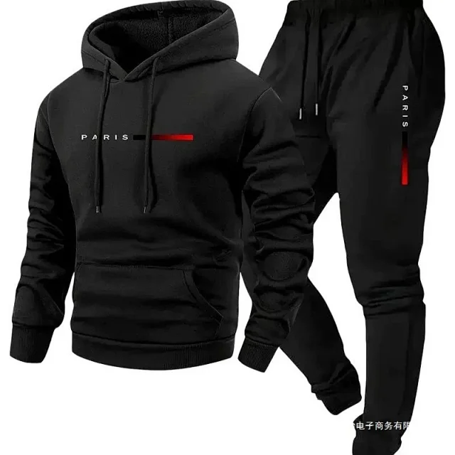 Unbranded Matching Sets Hooded Paris Graphic Sweatshirt and Jogger Set product detail image 6