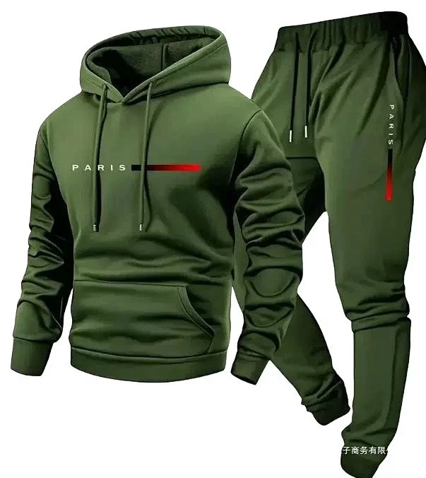 Unbranded Matching Sets Hooded Paris Graphic Sweatshirt and Jogger Set product detail image 9