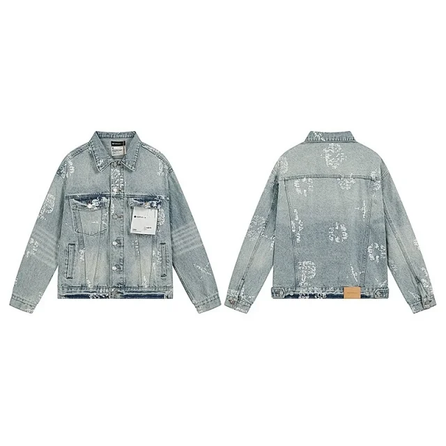 Purple Brand Jackets Washed graphic denim product detail image 2