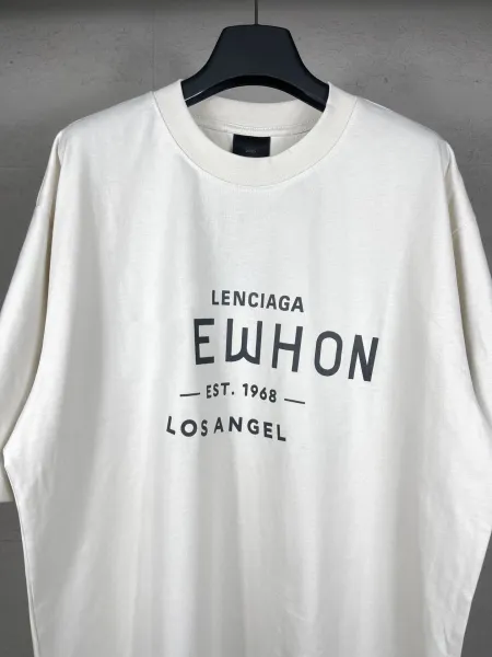 Design Ewhon x Lenciaga White Oversized Graphic T-Shirt T-Shirts - 5