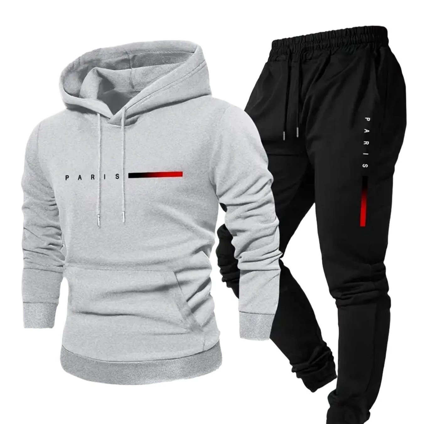 Unbranded Matching Sets Hooded Paris Graphic Sweatshirt and Jogger Set image 4