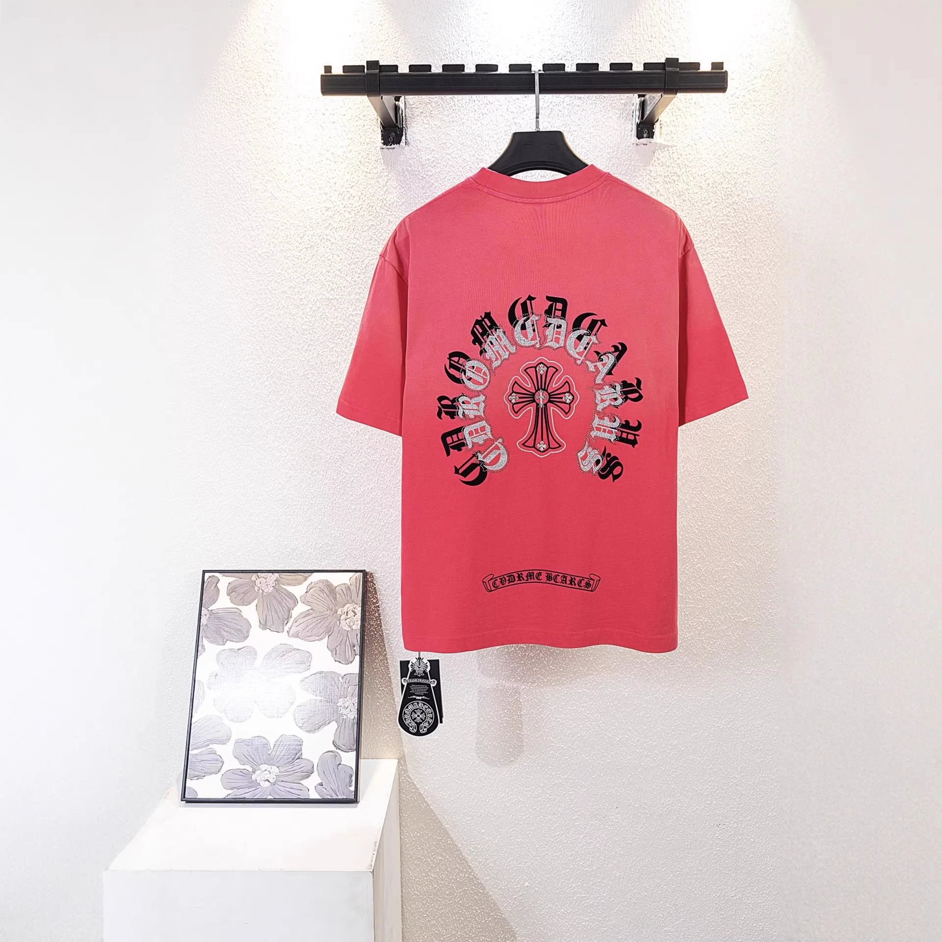 Chrome Hearts T-Shirts Cross Graphic Rhinestone Short-Sleeve T-Shirt image 5