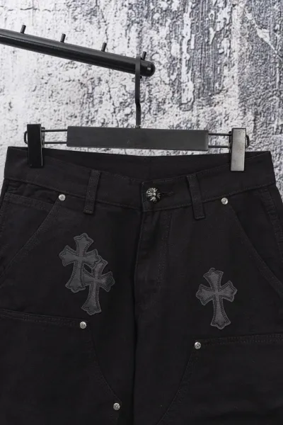 Chrome Hearts Cross Patch Distressed Denim Jeans - 33