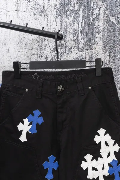 Chrome Hearts Cross Patch Distressed Denim Jeans - 37