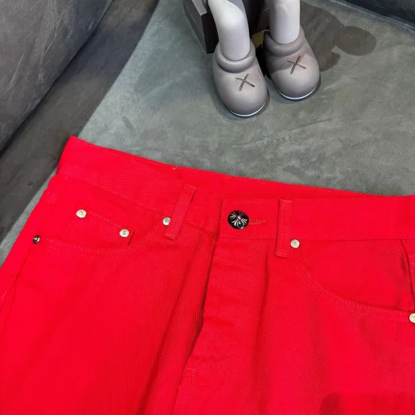 Chrome Hearts x Denim Tears Red Cross-Embroidered Jeans - 7