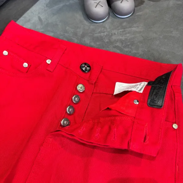 Chrome Hearts x Denim Tears Red Cross-Embroidered Jeans - 13
