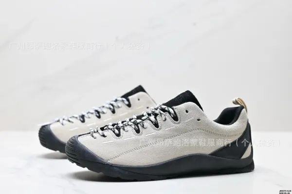 Design Suede Low-Top Sneakers Black Beige - 15